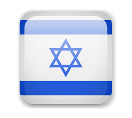 Israel Flag. Bright Square Icon. Vector Illustration