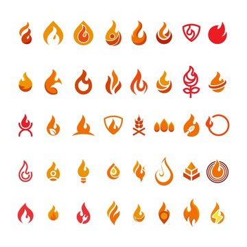 Fire Logo. Flame Icon. Burning Symbol. Vector Eps 10.