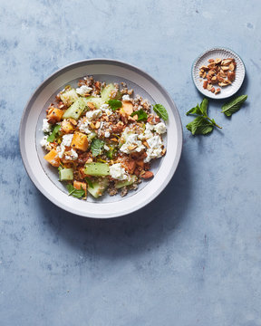 Melon and Feta Bulgur Salad