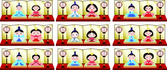 Gorgeous Japanese Hina dolls set
