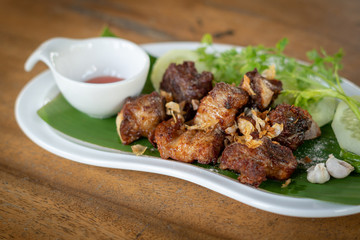 Fried pork ribs thaifood spareribs fried