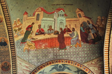Mural painting at the Church  St. Andrew, Bistrita,Romania,2015 mural painting :   Beheading of St. John the Baptist