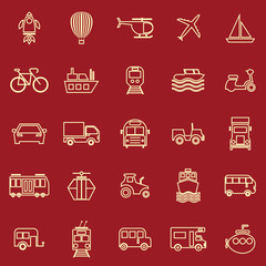 Vehicle line color icons on red background