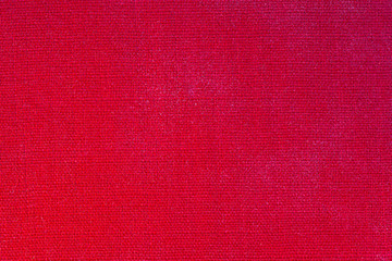 fibers on bright red canvas, texture, background