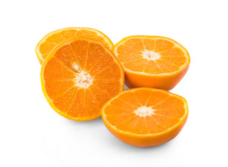 Fresh orange fruit isolated on white background