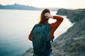 woman at sea nature