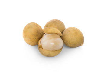 Lansium domesticum isolated on white background