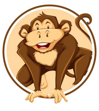 Monkey in circle template