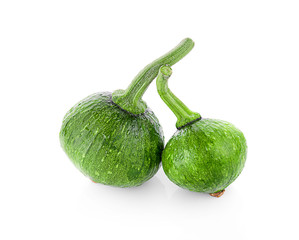 Green pumpkin isolated on white background