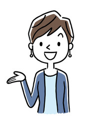 ショートヘアの若い女性
