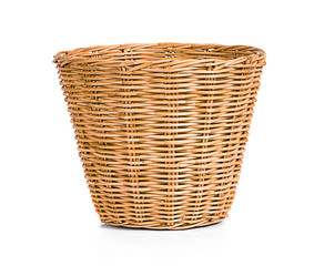 Woven basket isolated on white background