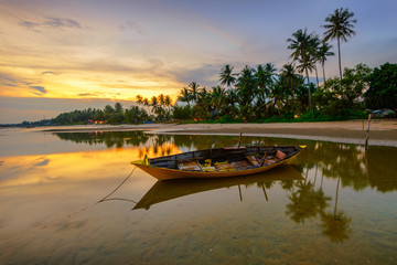 Fototapeta premium Traditional boat at Bintan Island Indonesia