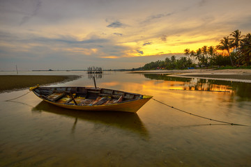 Traditional boat at Bintan Island Indonesia