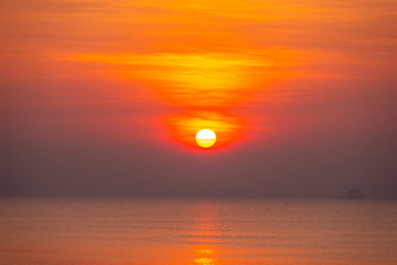 Beautiful of red ocean sunrise