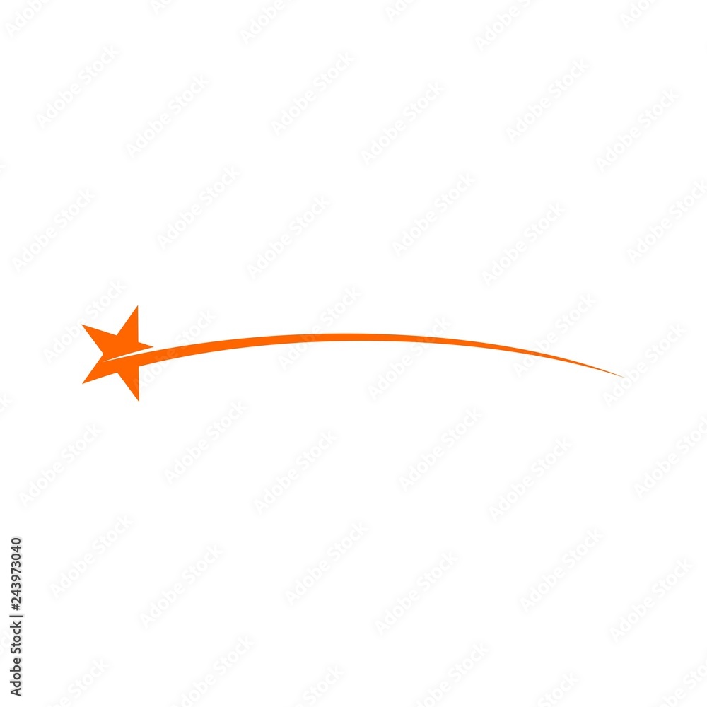 Wall mural star with tail. comet. vector logo.