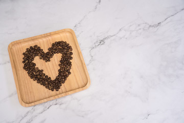 Coffee bean on valentine day