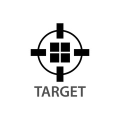Circle block target logo concept design. Symbol graphic template element