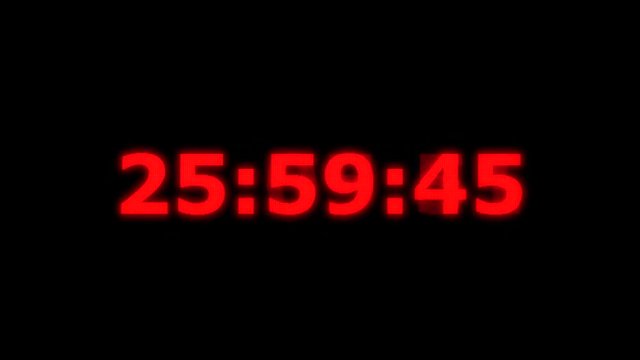 A countdown from thirty to zero seconds, red flashing numbers, with a heavy distortion glitch effect.