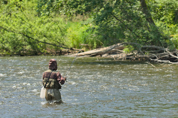 Obraz na płótnie Canvas fisherman on the river