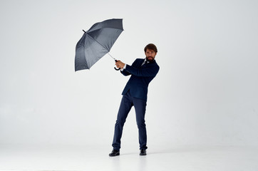 business man with an umbrella