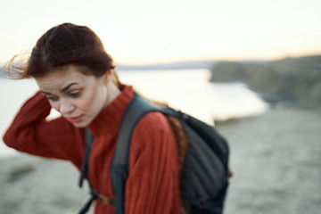 Fototapeta premium woman hiking trip