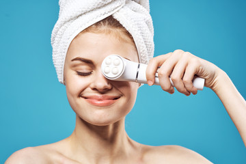 facial peeling care young woman