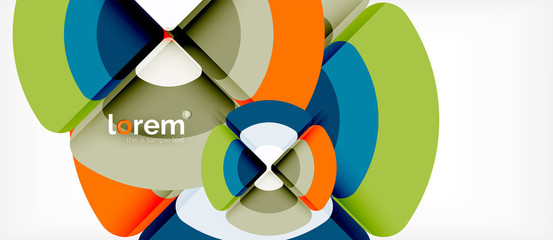 Fototapeta premium Circles and triangles geometric abstract background. Trendy abstract layout template for business or technology presentation or web brochure cover, wallpaper