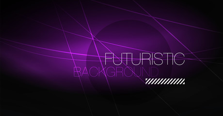 Digital technology abstract background - neon geometric design. Abstract glowing lines. Colorful techno background. Futuristic shape.