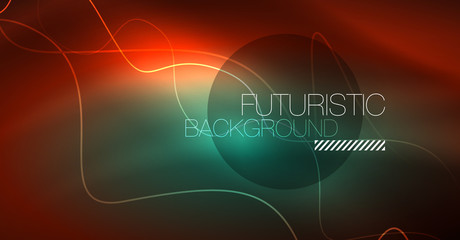 Neon lines wave background. Abstract composition