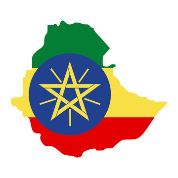 recommend clip art: map of Ethiopia - flag
