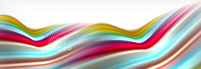 Abstract wave lines liquid fluid rainbow style color stripes background. Artistic illustration for presentation, app wallpaper, banner or poster