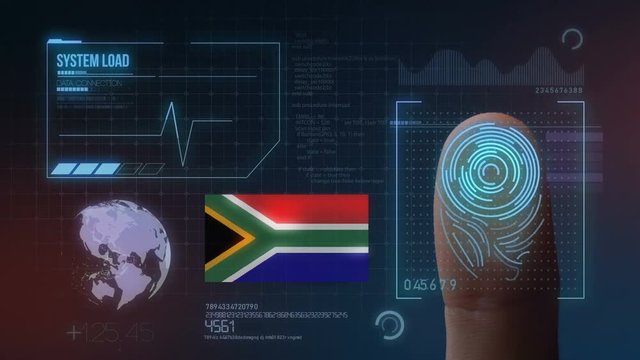 Finger Print Biometric Scanning Identification System. South Africa Nationality