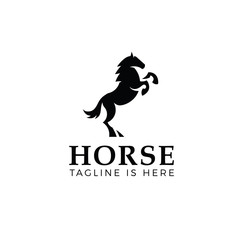 Prancing horse template isolated on white background