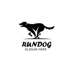 Running dog logo template isolated on white background