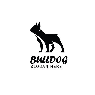 French bulldog logo template isolated on white background