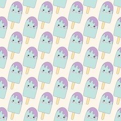 Holiday or Birthday Seamless pattern with ice cream. - 243983212