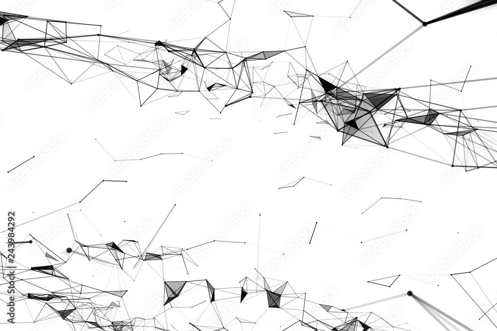 Poster abstract plexus network connection systems with dots and connecting lines .