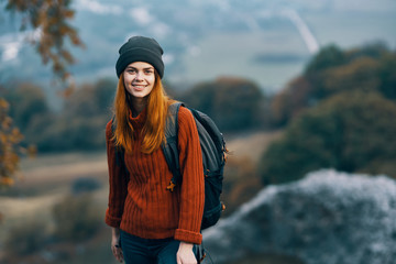 woman hiking in forest