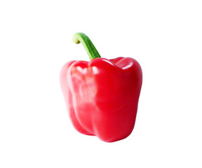 one of fresh red bell pepper (capsicum) isolate on a white background with clipping path..