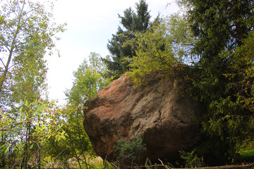Fototapeta na wymiar Huge stone in the mountains