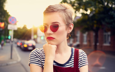 portrait of a girl in sunglasses