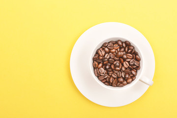 Coffee cup and beans
