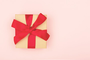 Gift or present box on yellow background