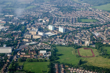 Fototapeta na wymiar Feltham, Hounslow - Aerial View