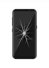 Smartphone with cracked screen