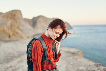 woman hiking nature