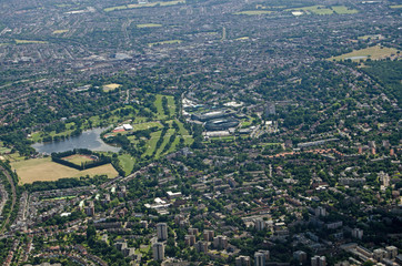 Aerial view of All England Lawn Tennis Club, Wimbledon