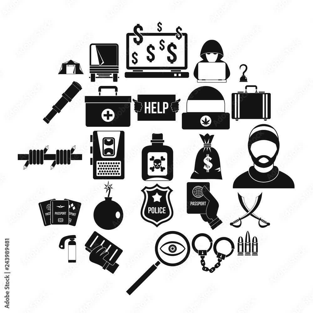 Poster misconduct icons set. simple set of 25 misconduct vector icons for web isolated on white background