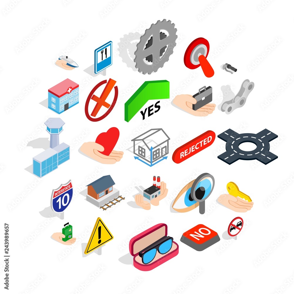 Poster cross icons set. isometric set of 25 cross vector icons for web isolated on white background