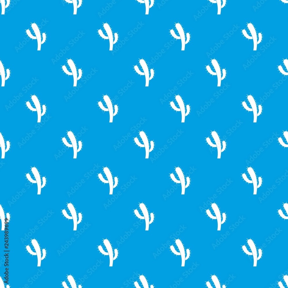Poster cactus pattern vector seamless blue repeat for any use